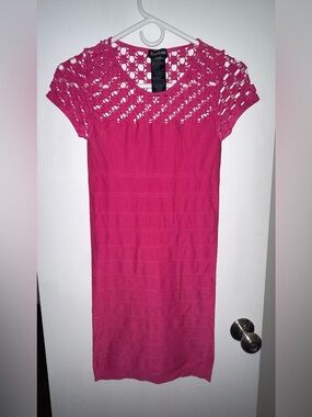 Bebe Pink Bodycon Dress - M/L